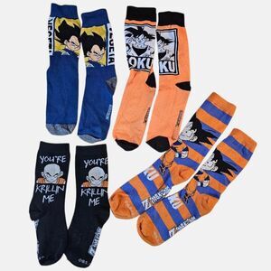 🐉 Dragon Ball Z Sock Lot | Anime Socks | Goku Vegeta Gohan Krillin | 4 Pairs